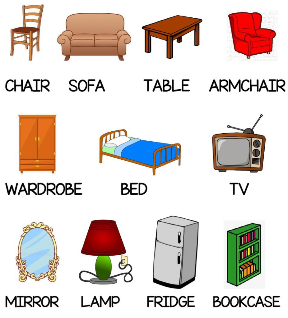 English vocabulary Furniture